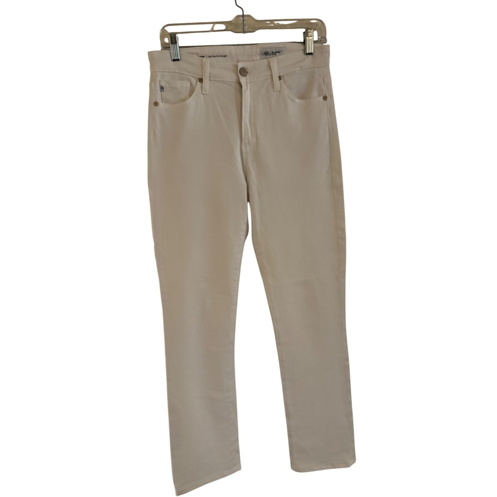 AG Adriano Goldschmied Mari High Rise Slim Straight White Jeans 28